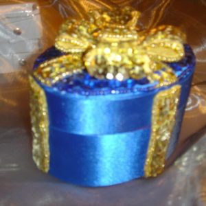 Pailletten-Box blau