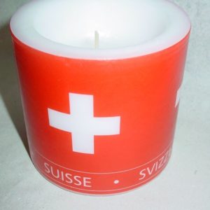 Laternenkerze Schweiz, 9,5 x 9,5 cm