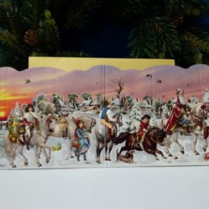 Weihnachtsmann mit Pferden