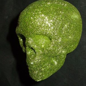 Skull Glitter grün (13 x 9 cm)