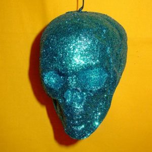 Skull Glitter türkis (13 x 9 cm)