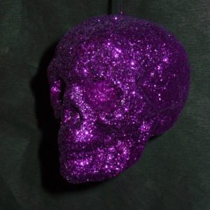 Skull Glitter violett (13 x 9 cm)