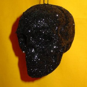 Skull Glitter schwarz (13 x 9 cm)
