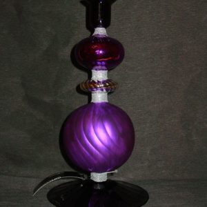 Kerzenhalter Glas, violett/schwarz (26 cm)