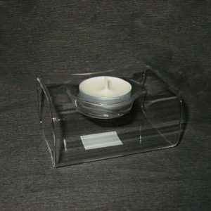 Glasröhre flach für 1 Teelicht (9 x 5 cm)