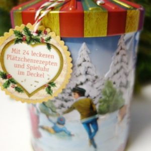 Nostalgische Weihnachtsdose mit Spieluhr - ein besonderer Adventskalender