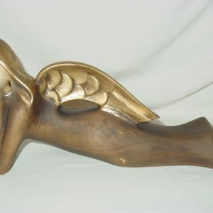 Engel liegend, Schoko-gold, 32 cm