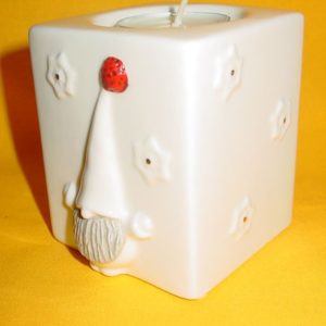 The white Santa (Teelichthalter 8,5 cm) Keramik