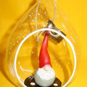 Santa high hat in Glaskugel (10 x 7 cm)