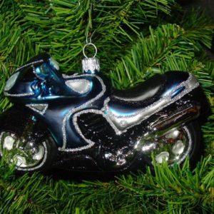 Motorrad blau (13 x 7 cm)