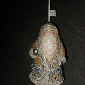 Weihnachtsmann mit Wackelstiefeln beige (14 x 7 cm)