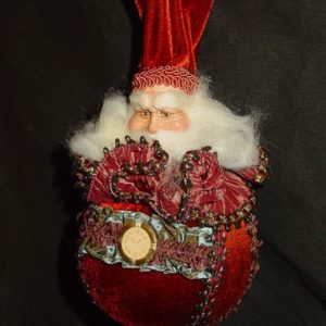 Santa auf Kugel (11 x 16 cm) mit Uhr