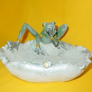 Dekoschale Frosch grn (16 cm Durchmesser)