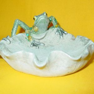 Dekoschale Frosch grn (13 cm Durchmesser)