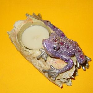 Teelichthalter fr 1 TL Frosch violett