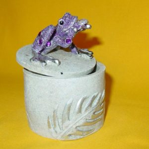 Frosch luxor violett auf Dose rund