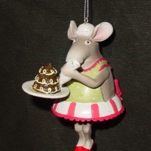 Kellnerin Maus mit Torte (9 cm)