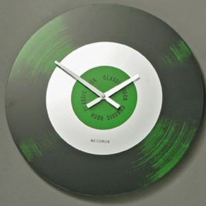 Uhr Schallplatte grün