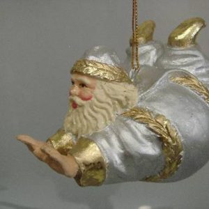 Santa fliegend, silber, ca 9 x 8 cm