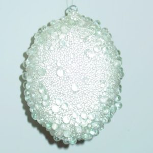 Glasperlen-Ei weiss, 6 cm