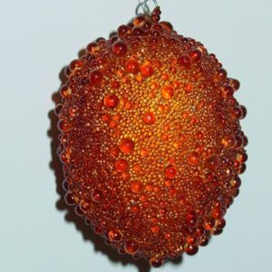 Glasperlen-Ei, braun/orange, 6 cm