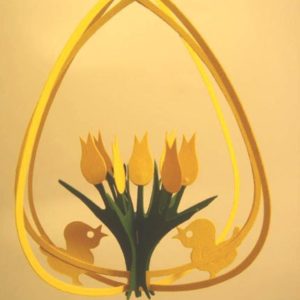 Enten und Tulpen, gelb, 16 x 12 cm