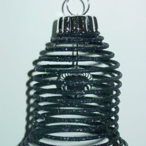 Glocke schwarz mit Glöckchen, ca 7.5 x 6 cm