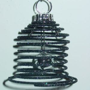 Glocke schwarz mit Glöckchen, ca 6.5 x 6 cm