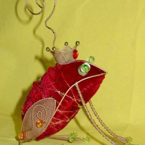 Kartenhalter Frosch rot, 16 cm