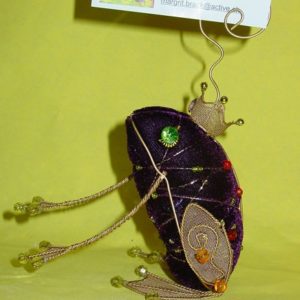 Kartenhalter Frosch violett, 16 cm