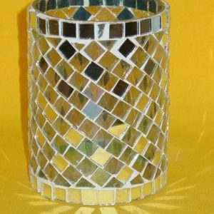 Windlicht Mosaik, mundgeblasenes Glas
