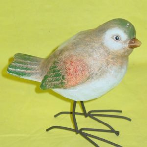 Keramikvogel auf metallenen Beinen, 16 cm
