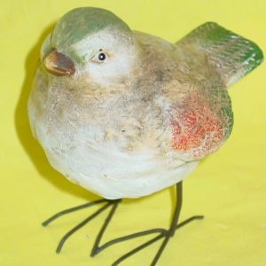 Keramikvogel auf metallenen Beinen, 14 cm