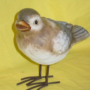 Keramikvogel auf metallenen beinen, 23 cm