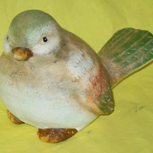Keramikvogel beige/brau, 19,5 cm