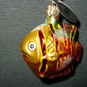 Fisch gelb mit roten Streifen (4,5 x 4 x 3 cm)