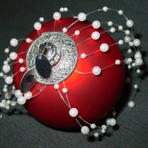 Perlschnur rot, 8 cm