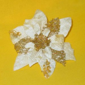 Weihnachtsstern Juwelblte crme-gold, ca 7 cm