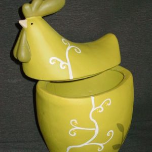 Keramikschale Huhn mit Deckel, 25 cm
