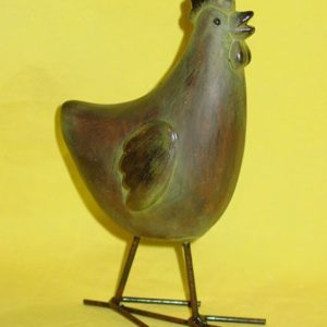 Huhn stehend grün, 17,5 cm