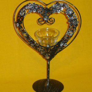 Herz stehend Opus antiksilber mit Teelichthalter