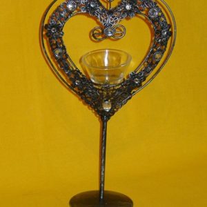 Herz stehend Opus antiksilber mit Teelichthalter