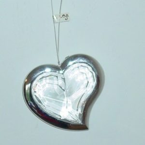 Herz Hnger Acryl klar mit Silberrahmen, 7 cm