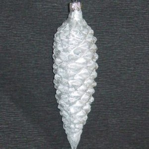 Glas-Tannzapfen, ice-weiss, 13 cm