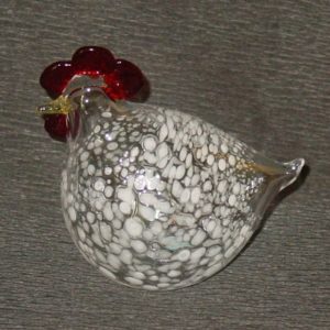 Huhn klein, Glas klar weiss, 7 cm