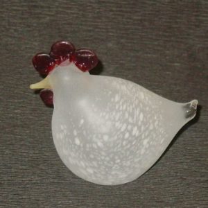 Huhn klein, Glas matt weiss, 7 cm