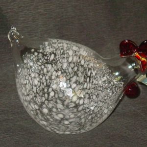 Huhn gross, Glas klar weiss, 9 x 11,5 cm