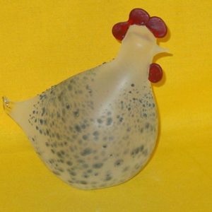 Huhn gross, Glas matt schwarz, 13 cm