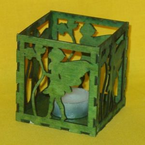 Teelichthalter Elfe dunkelgrün (8,5 x 8,5 cm)