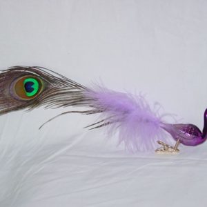 Vogel mit Pfauenfeder, 32 cm mit Schwanz